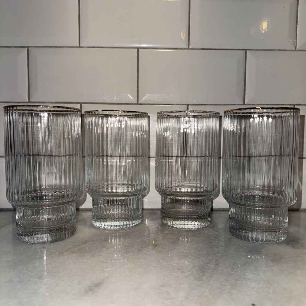 Set‎ Of 4 Acopa Lore Clear Glass Highball Glass GW008